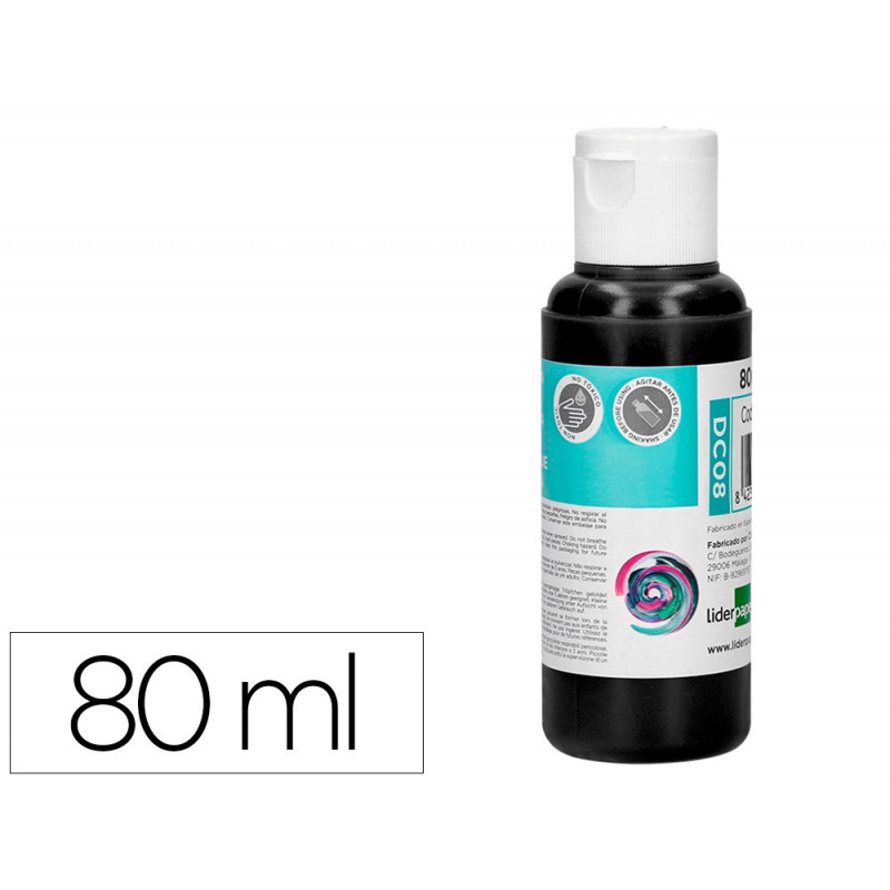 Peinture acrylique liderpapel coloris noir bouteille 80ml
