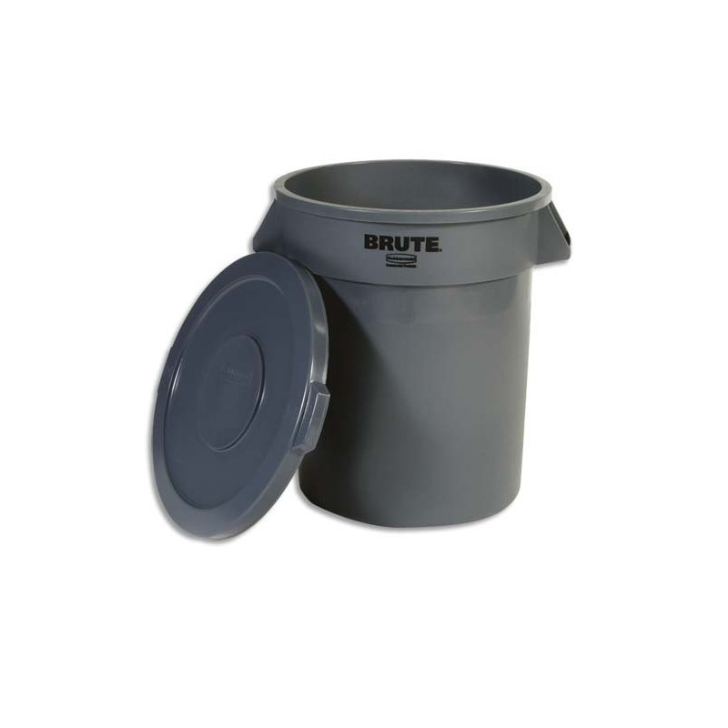 RUBBERMAID Collecteur Brut rond capacité 75,7 Litres en polyéthylène - D49,5 cm, Hauteur 58,1 cm Gris