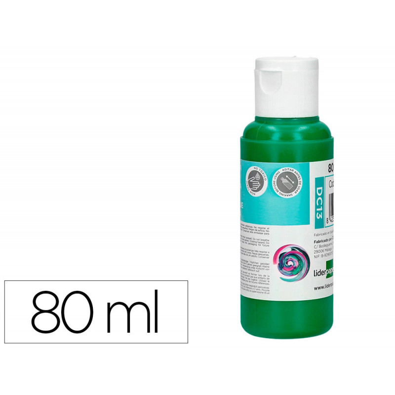 Peinture acrylique liderpapel coloris vert fonce bouteille 80ml