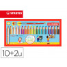 Crayon couleur stabilo woody multi talent 18 crayons 3 en 1 arty +1 pinceau rond taille 8 + 1 taille crayon