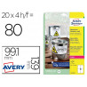 Etiquette avery ultra resistantes polyester laser blanc 99,1 x 139mm boite de 80
