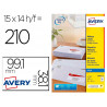 Etiquette autocollante avery adresse recyclee laser blanc 99,1 x 38,1mm boite de 210