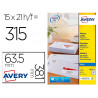 Etiquette autocollante avery adresse recyclee laser blanc 63,5 x 38,1 boite de 315