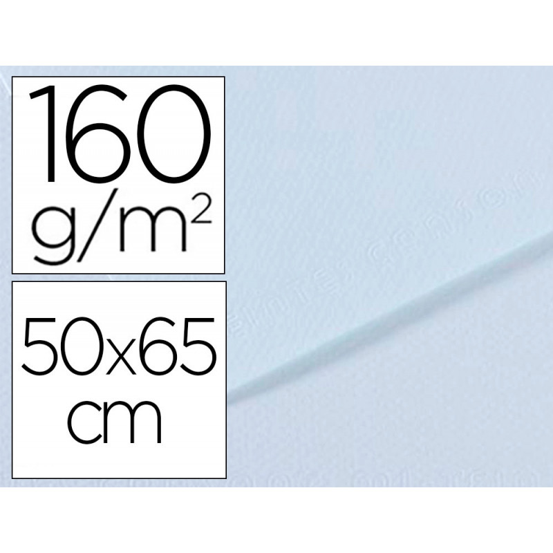Papier dessin canson feuille mi-teintes n 102 grain gelatine haute teneur coton 160g 50x65cm unicolore azur