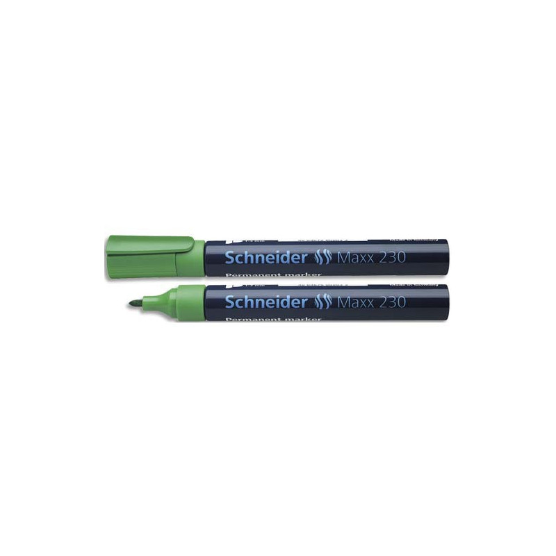 SCHNEIDER Marqueur permanent MAXX 230, corps en aluminium, pointe ogive, encre Verte à faible odeur