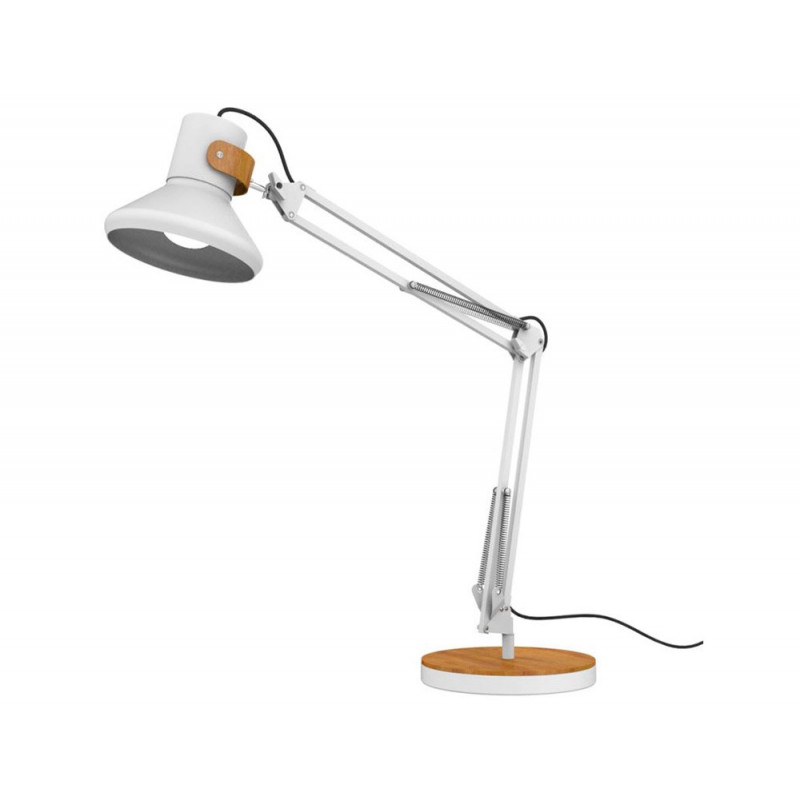 Lampe de bureau unilux led baya bamboo blanc