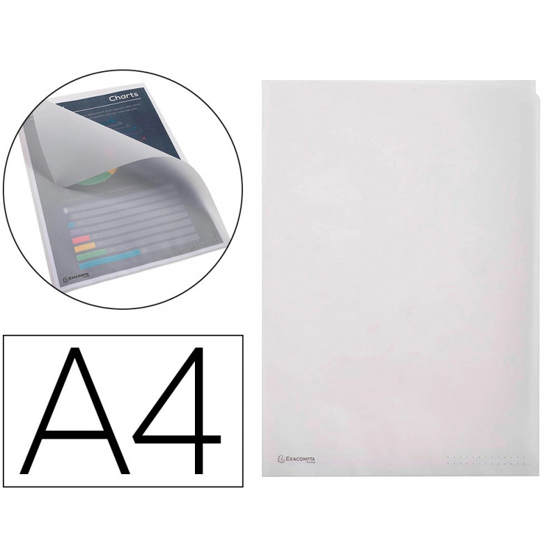Pochettes exacompta coin papier 110g/m2 a4 transparent sachet de 50
