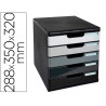 Module exacompta 5 tiroirs certifies ange bleu noir nuances de gris glossy