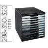 Module exacompta 10 tiroirs certifies ange bleu noir nuances de gris glossy