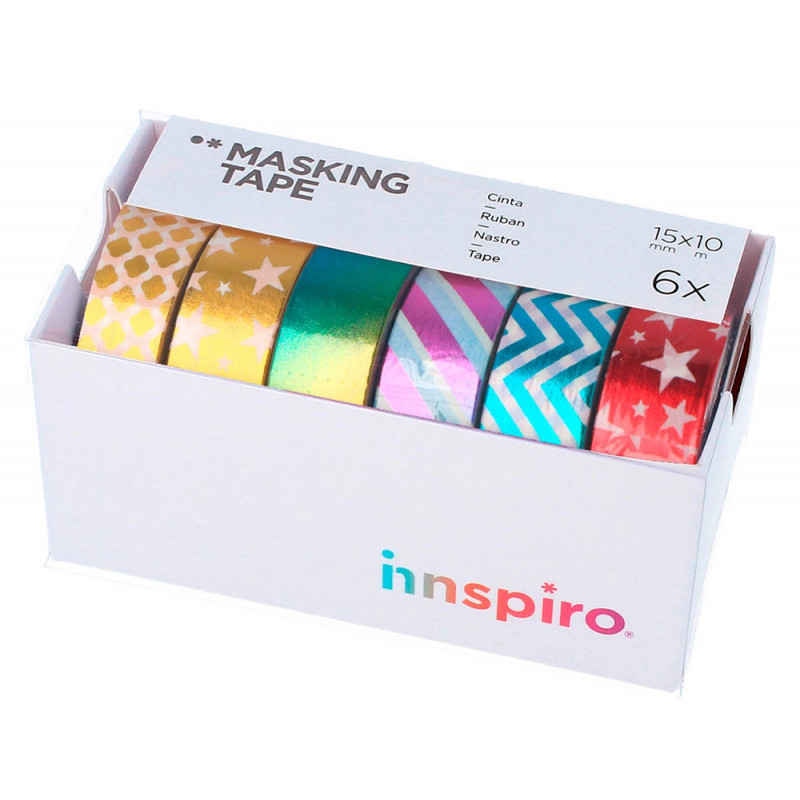 Set de 10 rubans masking tape washi serie monochrome basique