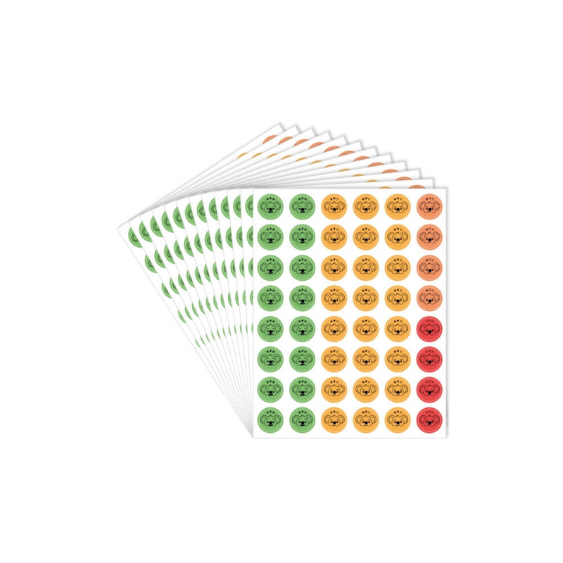 Pack de 576 gommettes sodertex 17 x 22 cm - 12 planches - coloris assortis