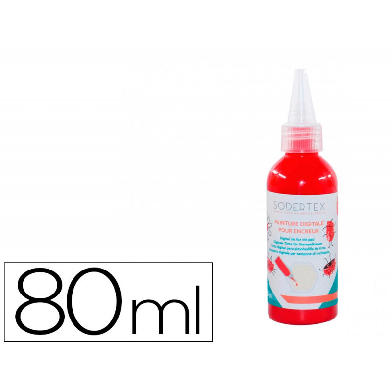 Recharge peinture sodertex rouge pour encreurs digitaux - 80 ml - 1 pc - 1 coloris