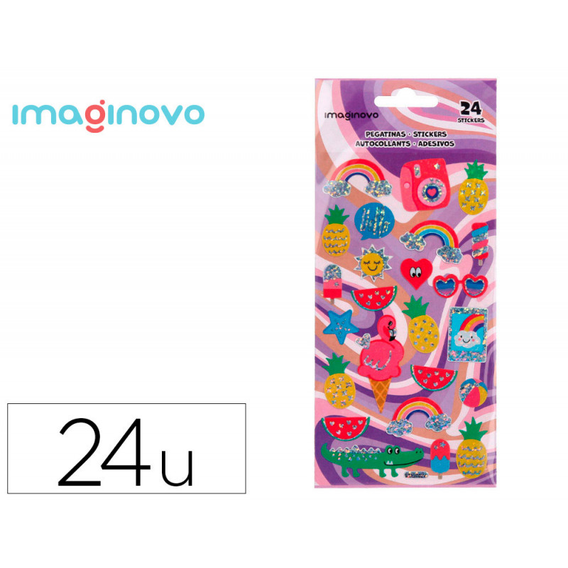 Autocolants imaginovo designs assortis ete brillant 214x100 mm sous blister