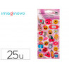 Autocolants imaginovo designs assortis smiley brillants 214x100 mm sous blister