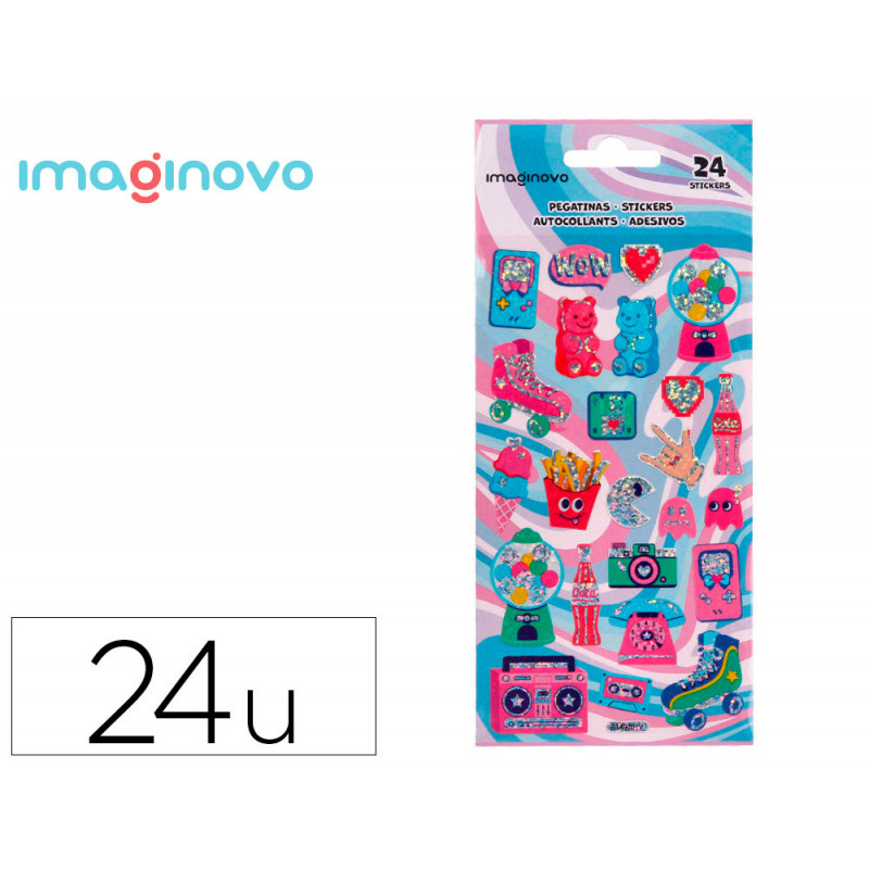 Autocolants imaginovo designs assortis hobbies brillants 214x100 mm sous blister