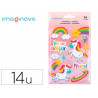 Autocollants imaginovo licornes magic dreams en relief 210x130 mm sous blister