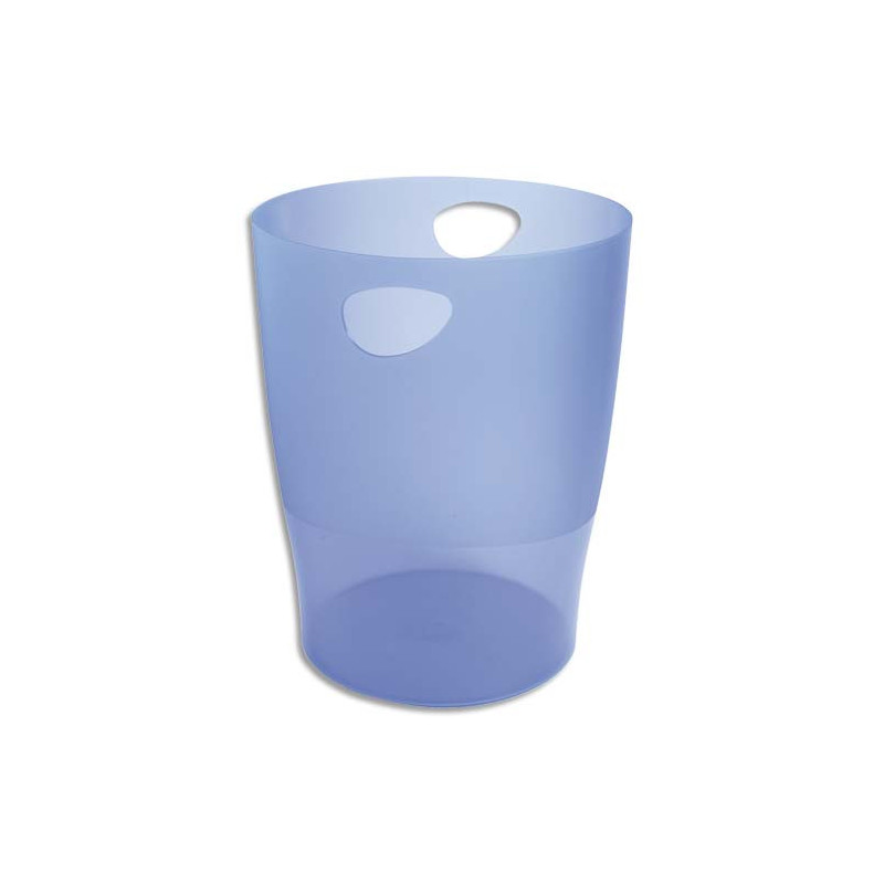 EXACOMPTA Corbeille à papier ECO 15 L Bleu translucide - Diamètre 26 cm, hauteur 33,5 cm