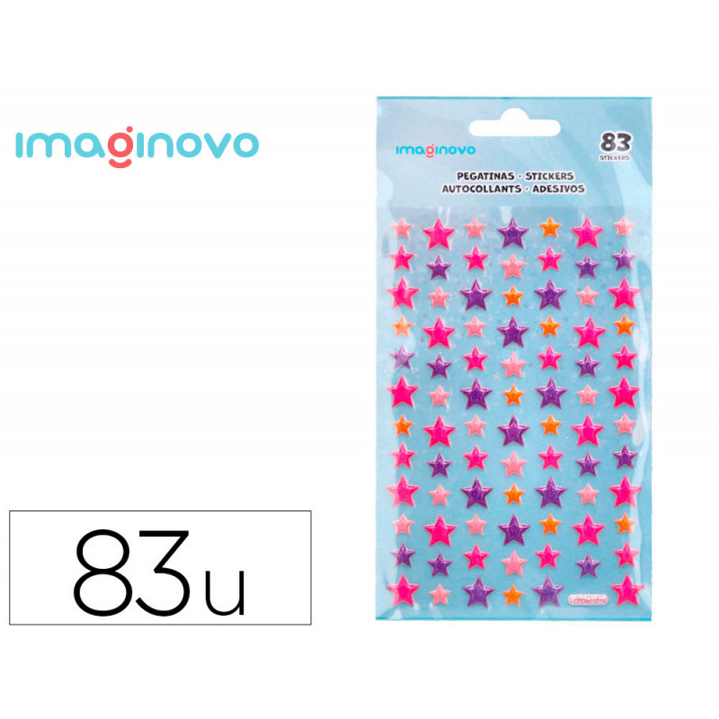 Autocollants imaginovo etoiles magic dreams en relief 190x105 mm sous blister