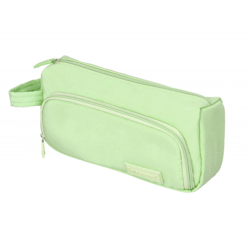 Trousse liderpapel minibag 2 fermetures eclair avec poche interieure coloris vert pastel 213x100x70mm