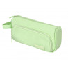Trousse liderpapel minibag 2 fermetures eclair avec poche interieure coloris vert pastel 213x100x70mm