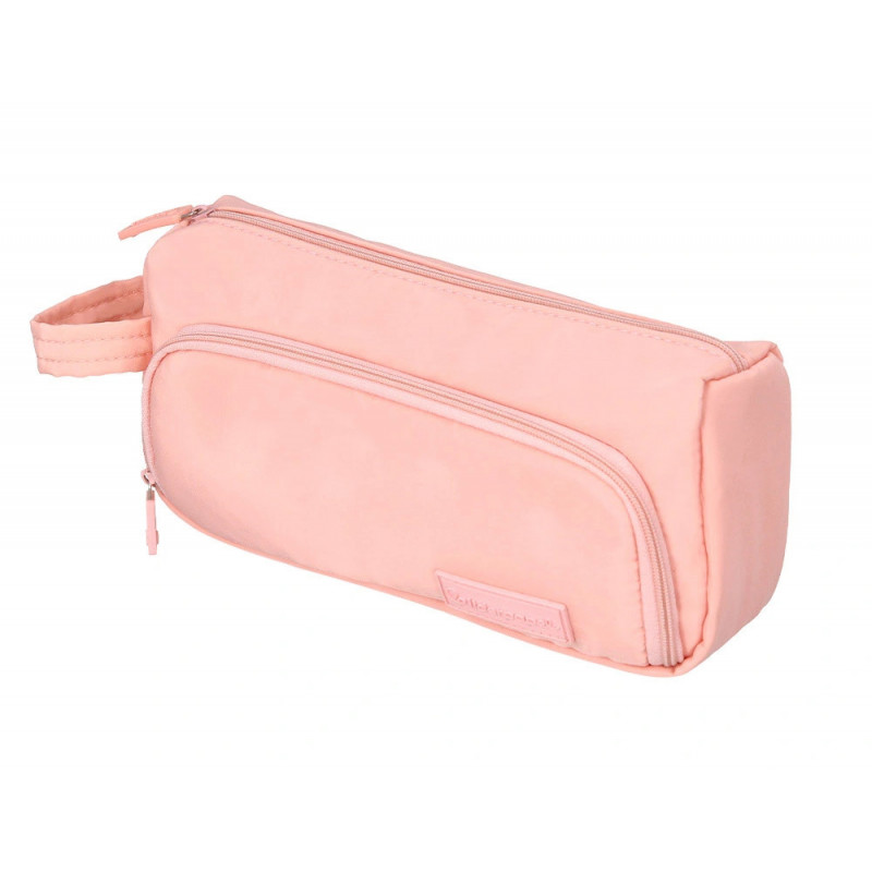 Trousse liderpapel minibag 2 fermetures eclair avec poche interieure coloris rose pastel 212x100x70mm
