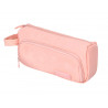 Trousse liderpapel minibag 2 fermetures eclair avec poche interieure coloris rose pastel 212x100x70mm