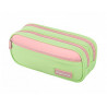 Trousse liderpapel duo 3 fermetures eclair avec poche a l'avant coloris vert pastel 220x90x70mm