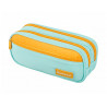 Trousse liderpapel duo 3 fermetures eclair avec poche a l'avant coloris bleu clair 220x90x70 mm