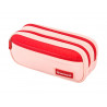 Trousse liderpapel duo 3 fermetures eclair avec poche a l'avant coloris rose 220x90x70mm