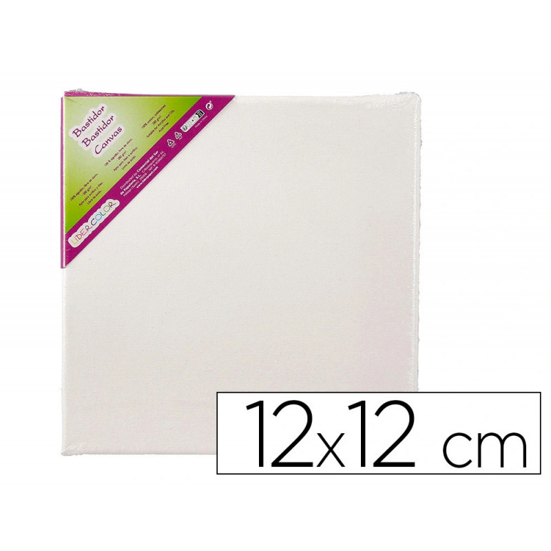 Toile sur chassis liderpapel agraffe au dos 100% coton 12x12 cm