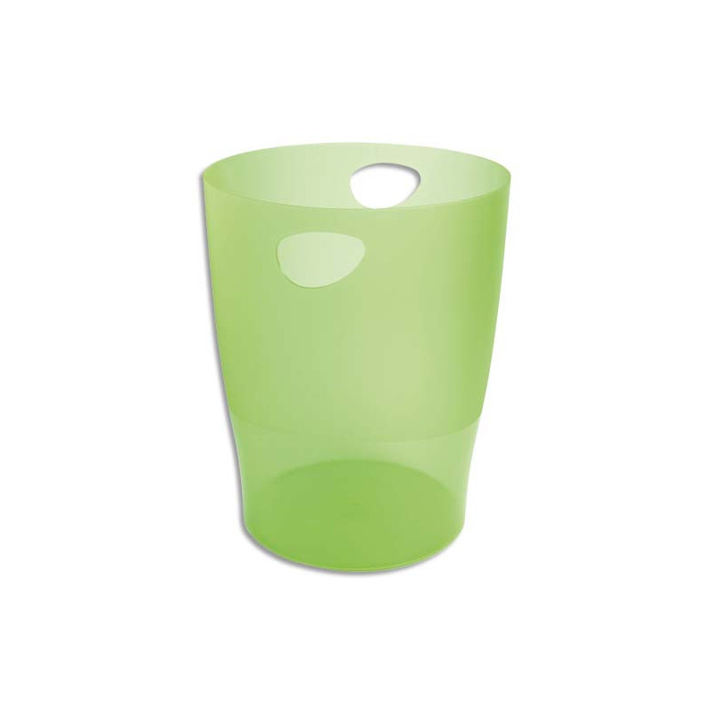 EXACOMPTA Corbeille à papier ECO 15 L Vert translucide - Diamètre 26 cm, hauteur 33,5cm