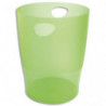 EXACOMPTA Corbeille à papier ECO 15 L Vert translucide - Diamètre 26 cm, hauteur 33,5cm