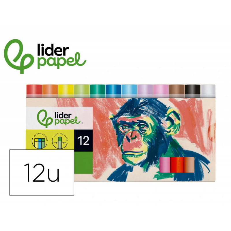 Pastels tendres liderpapel corps rond coloris assortis etui 12 unites