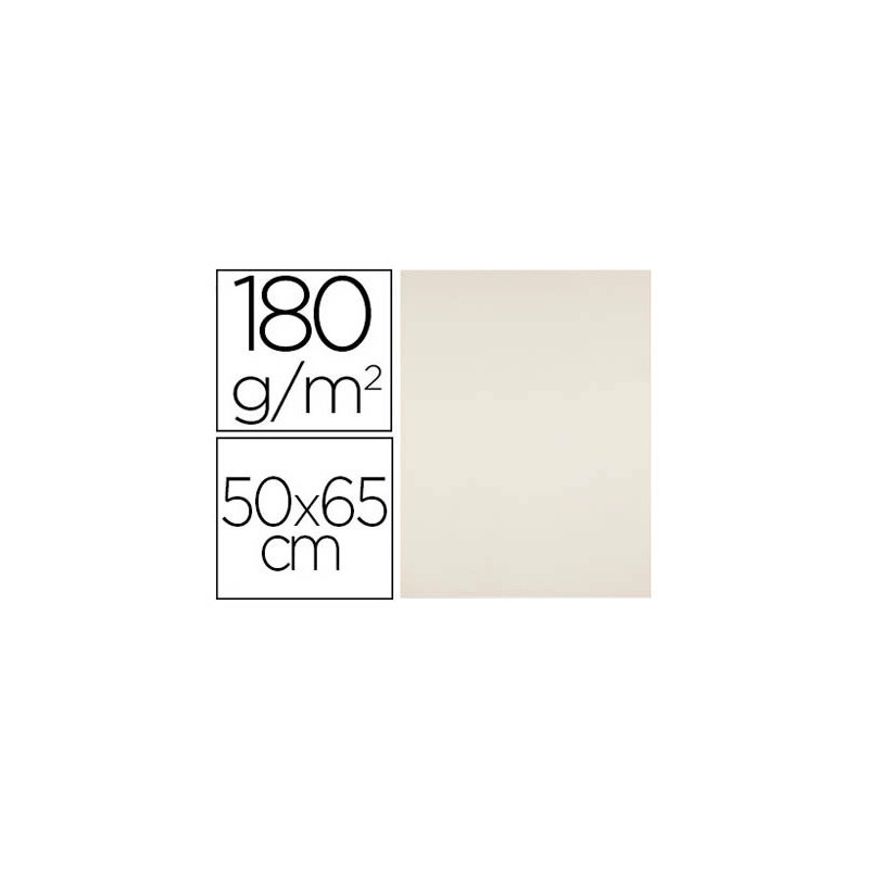 Papier cartonne liderpapel 50x65cm 180gr coloris creme paquet 25 feuilles