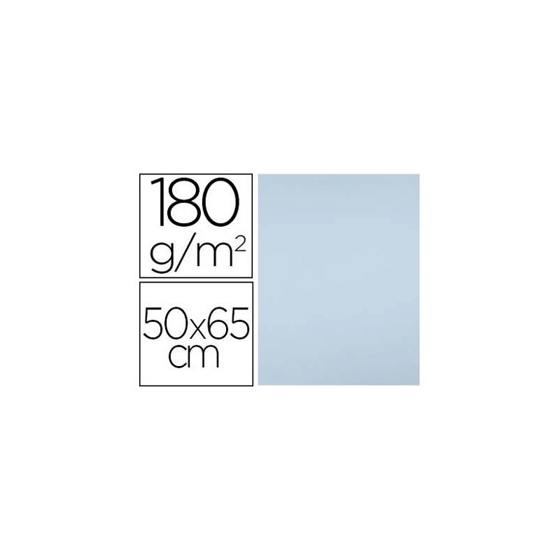 Papier cartonne liderpapel 50x65cm 180gr coloris bleu paquet 25 feuilles