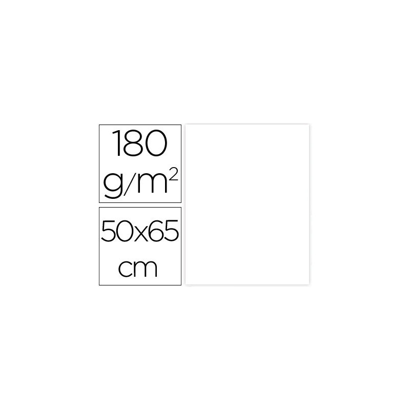 Papier cartonne liderpapel 50x65cm 180gr coloris blanc paquet 25 feuilles