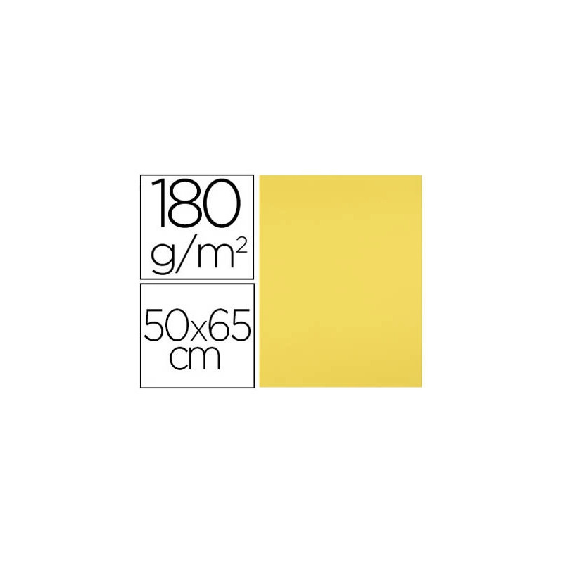 Papier cartonne liderpapel 50x65cm 180gr coloris jaune citron paquet 25 feuilles