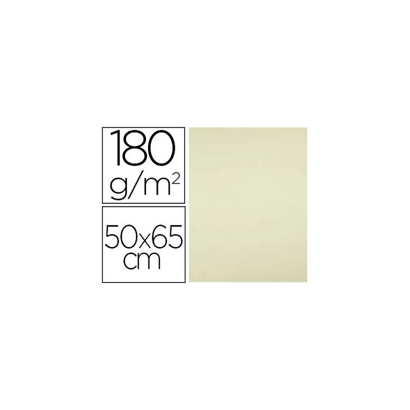 Papier cartonne liderpapel 50x65cm 180gr coloris jaune paquet 25 feuilles