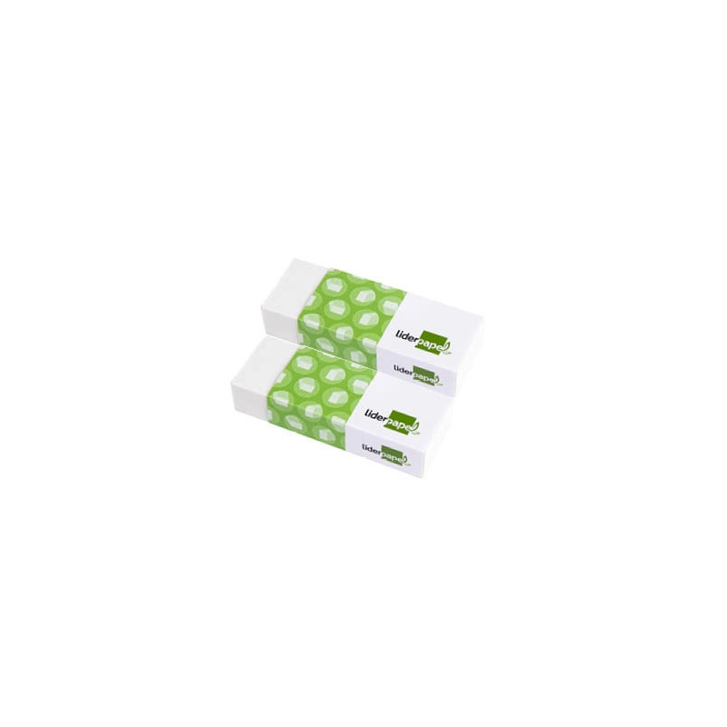 Gomme liderpapel 12x20x40mm blanche efface crayon graphite coloris blanc