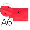 Pochette enveloppe liderpapel polypropylène 180 microns a6 148x105mm 50f fermeture bouton transparent rouge