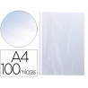 Pochette q-connect polypropylène lisse 10/100e perforée cristal antistatique a4 210x297mm boite de 100 unites