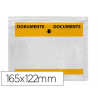 Pochette porte-documents q-connect 165x122mm auto-adhesive transparente texte francais allemand boite 100 unites