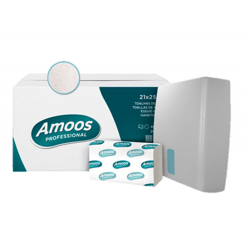 Essuie-main amoos v-fold 2 plis 210x252 - 20 paquets de 160 feuilles