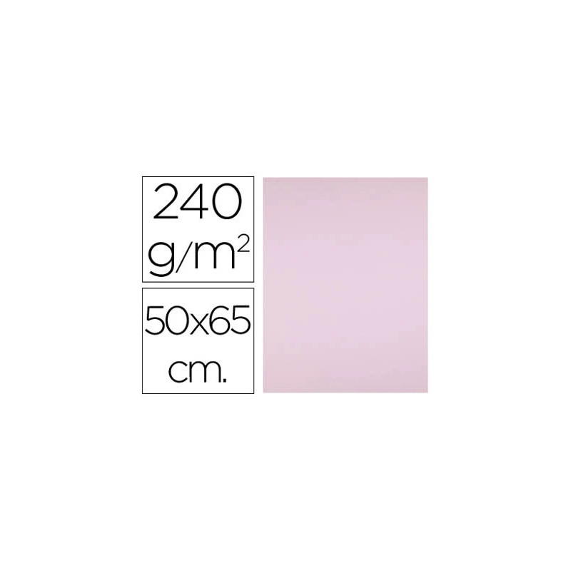 Papier cartonne liderpapel 50x65cm 240gr coloris rose paquet 25 feuilles