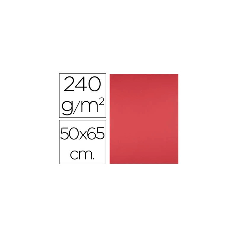 Papier cartonne liderpapel 50x65cm 240gr coloris rouge paquet 25 feuilles