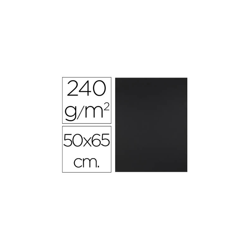 Papier cartonne liderpapel 50x65cm 240gr coloris noir paquet 25 feuilles