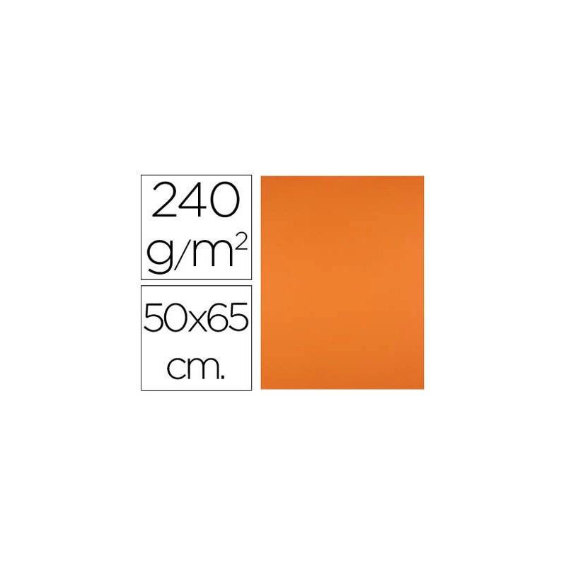 Papier cartonne liderpapel 50x65cm 240gr coloris orange paquet 25 feuilles