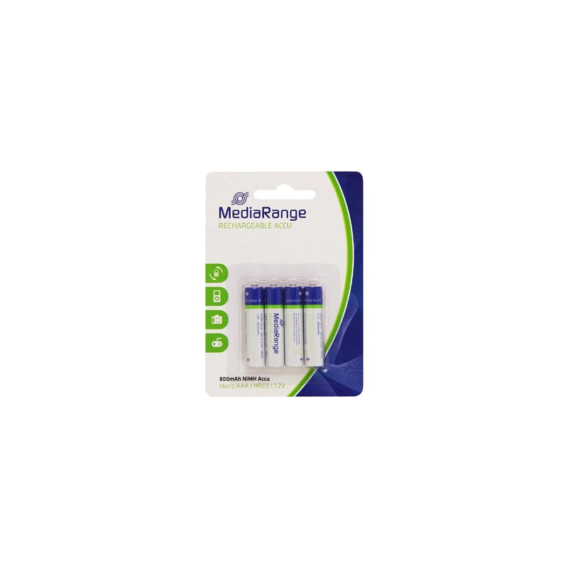 Pile mediarange alcaline aaa rechargeable blister 4 unités