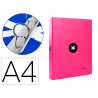 Classeur antartik 4 anneaux ronds 25mm a4 carton remborde coloris rose