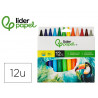 Feutre coloriage liderpapel jumbo longueur écriture 800m pointe nylon 5mm diamètre étui plastique 12 unités